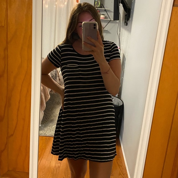 Stripped T shirt Dress - Picture 1 of 4